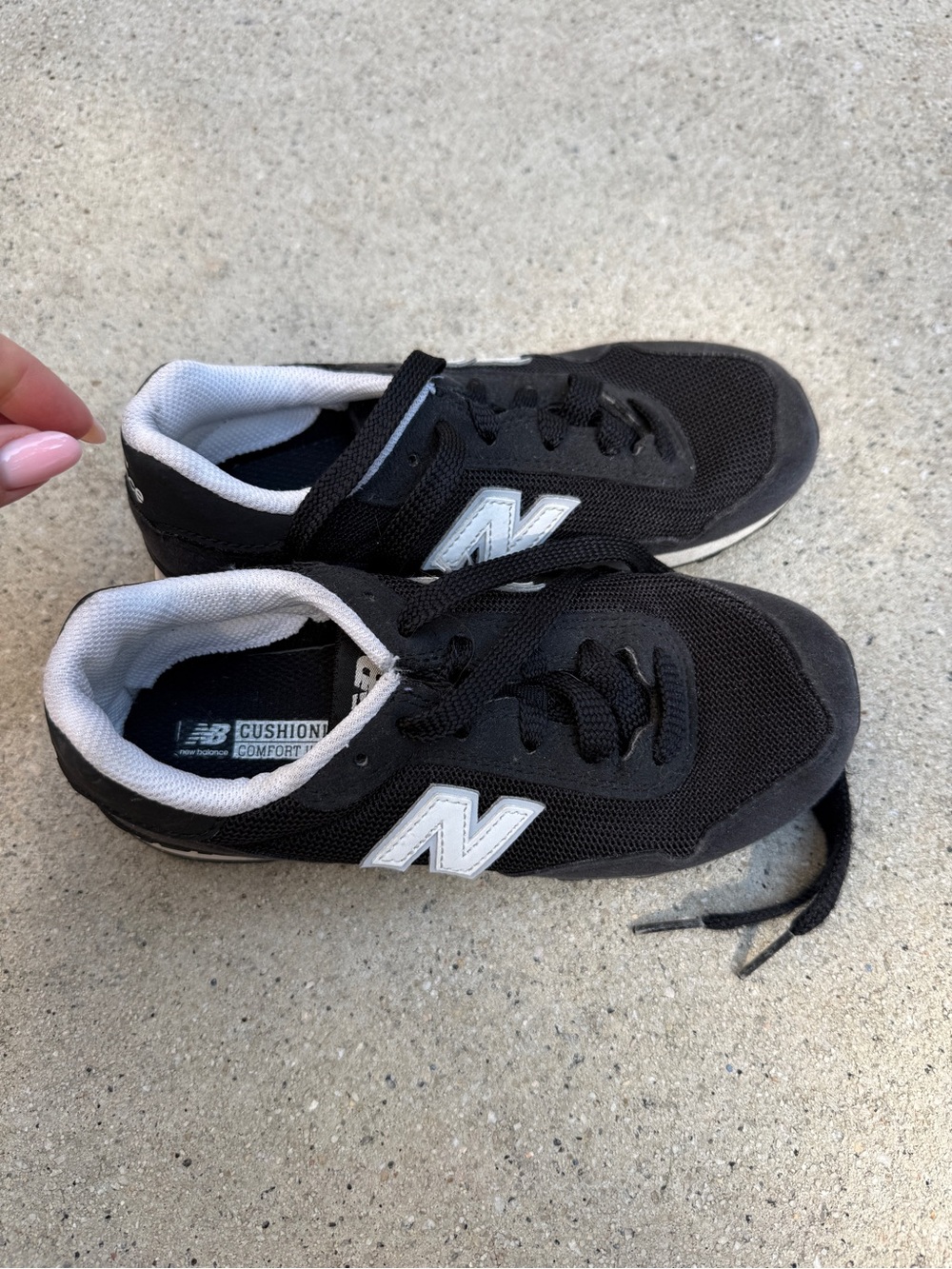 New Balance Kids Black & White Sneaker Pair